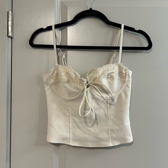 Edikted Tops - Edikted Cream Corset with Lace Detail